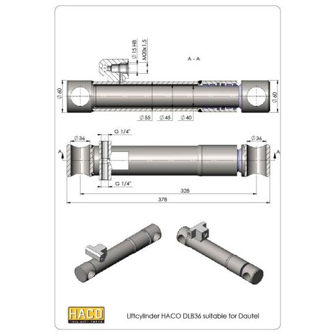 Emelő munkahenger DLB36