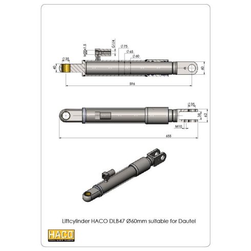 Emelő munkahenger DLB47 d=60mm