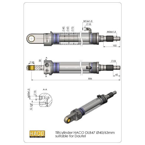 Billentő munkahenger DLB47 d=40/63mm