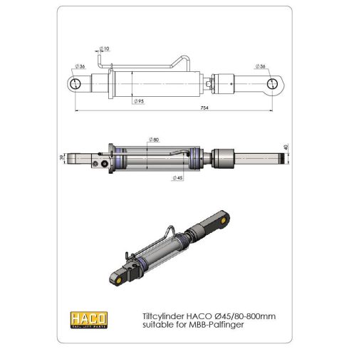 Billentő munkahenger d=45/80-800mm